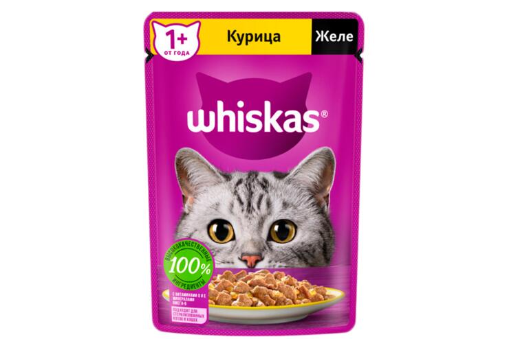 Влажный корм для кошек «Whiskas» желе с курицей, 75 г