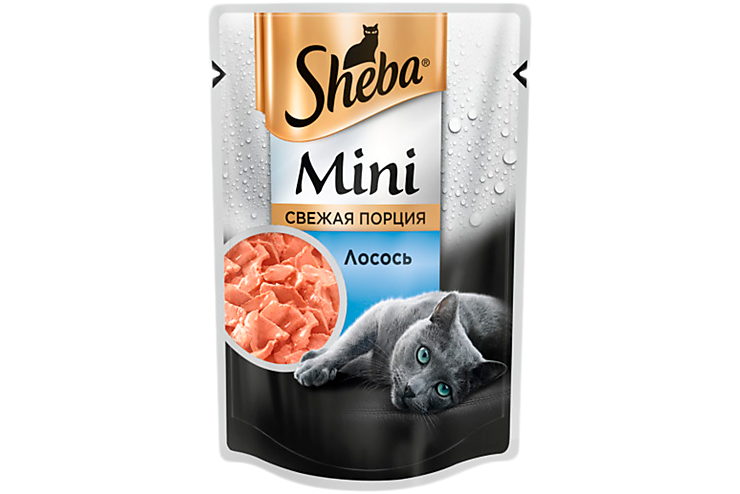 Влажный корм для кошек «Sheba» Mini Свежая порция, с лососем, 50 г