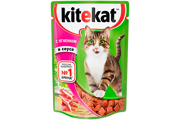 Влажный корм для кошек «Kitekat» с ягненком в соусе, 85 г