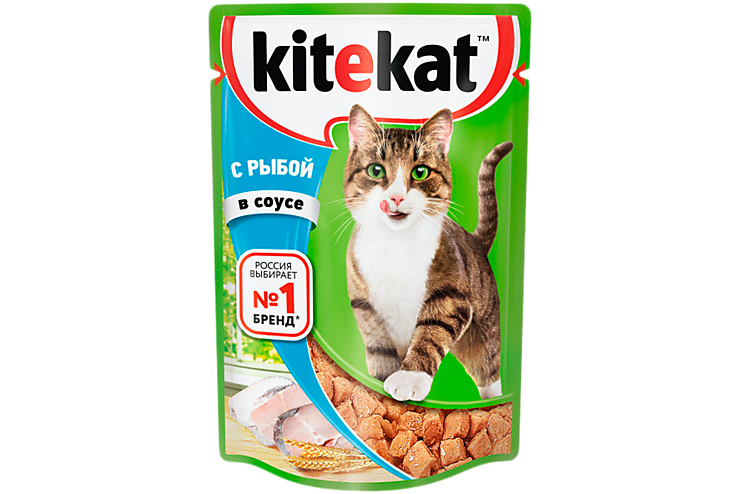 Влажный корм для кошек «Kitekat» с сочными кусочками рыбы в соусе, 85 г