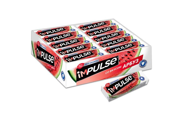 «Impulse», жевательная резинка со вкусом «Арбуз», без сахара, 14 г