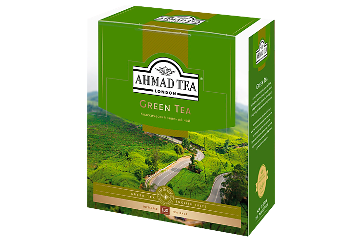 Зеленый чай «Ahmad Tea» 100 пакетиков