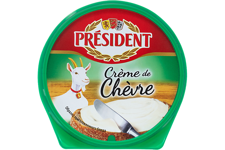 Сыр плавленый 50% «PRESIDENT» Creme De Chevre с белой плесенью, 125 г