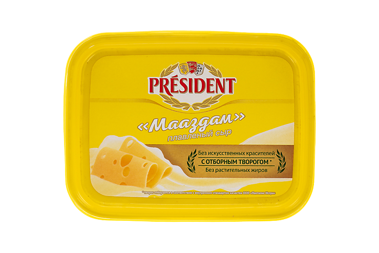 Сыр плавленый 45% «PRESIDENT» Мааздам, 200 г