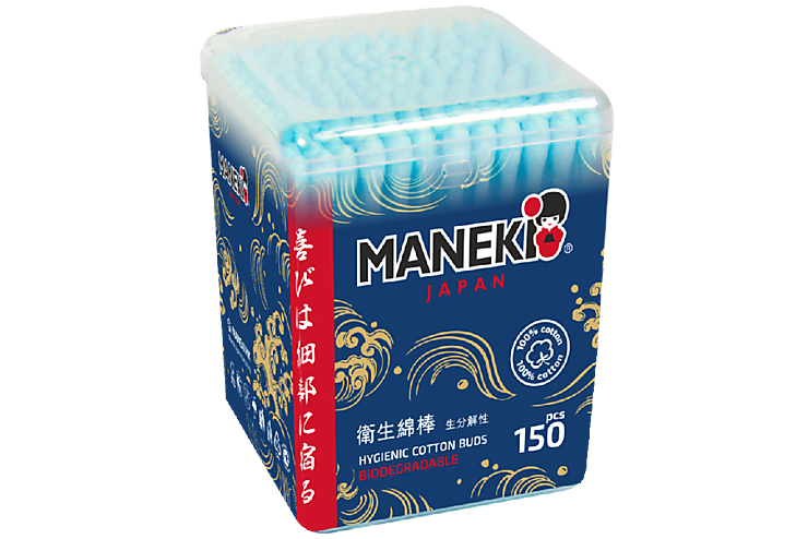 Ватные палочки «Maneki» Океан, 150шт