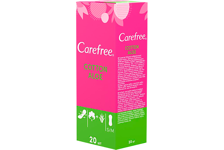Ежедневные прокладки «Carefree» Cotton Aloe, 20шт