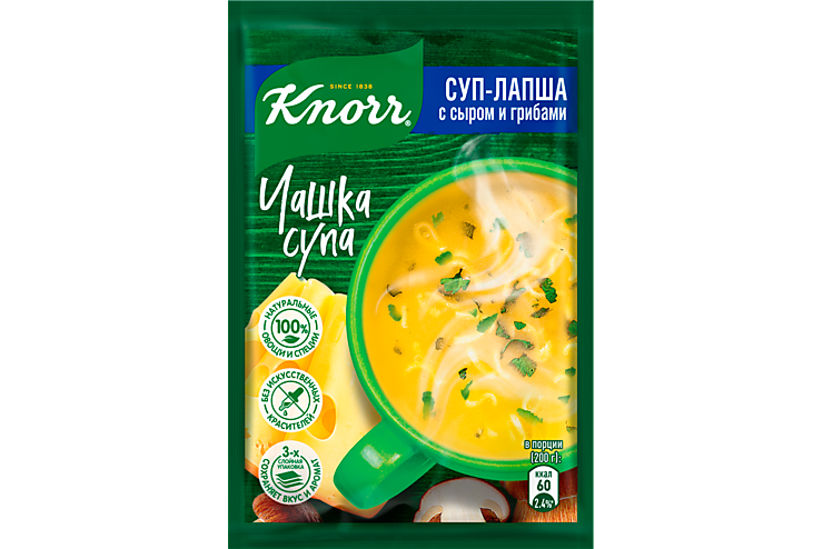 Суп-лапша «Knorr Чашка супа» с сыром и грибами, 15 г