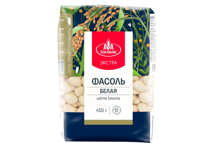 Фасоль белая «Агро-Альянс» Экстра, 450 г Фасоль белая «Агро-Альянс» Экстра, 450 г