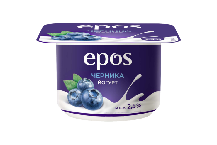 Йогурт 2.5% «EPOS» с черникой, 120 г Йогурт 2.5% «EPOS» с черникой, 120 г