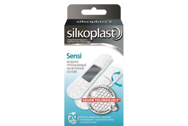 Пластырь «Silkoplast» Sensi, бактерицидный, 20шт Пластырь «Silkoplast» Sensi, бактерицидный, 20шт