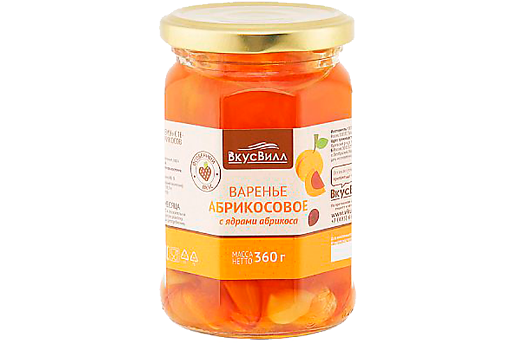 Варенье «ВкусВилл» абрикосовое с ядрами абрикоса, 360 г