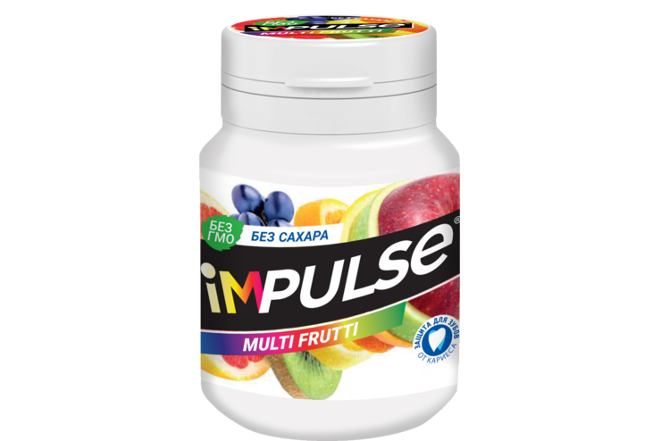 Жевательная резинка «IMPULSE» со вкусом «Multi-Frutti», 56 г Жевательная резинка «IMPULSE» со вкусом «Multi-Frutti», 56 г
