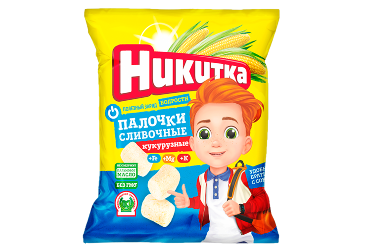 Кукурузные палочки «Никитка» сливочные, 80 г Кукурузные палочки «Никитка» сливочные, 80 г