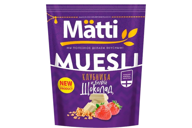 Мюсли «Matti» Клубника и белый шоколад, 250 г Мюсли «Matti» Клубника и белый шоколад, 250 г