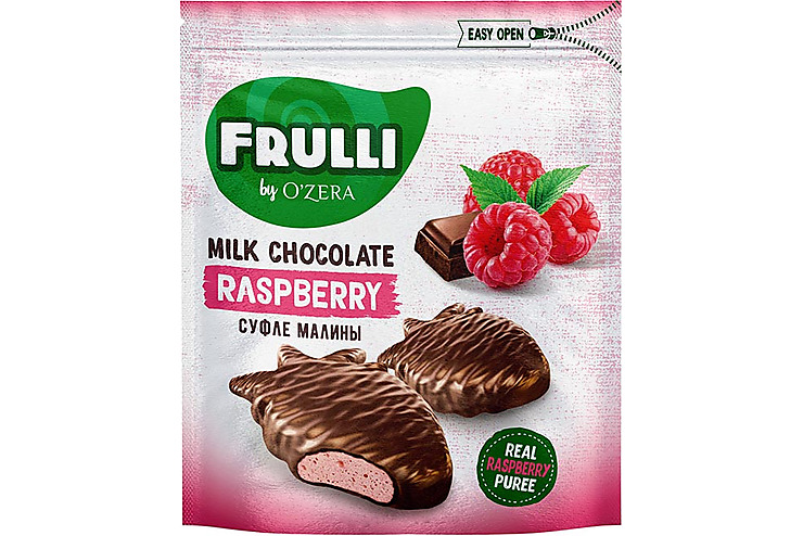 «O'Zera», конфеты Frulli суфле малины в шоколаде, 125 г