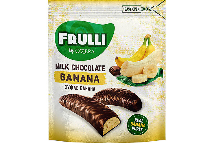 «O'Zera», конфеты Frulli суфле банана в шоколаде, 125 г