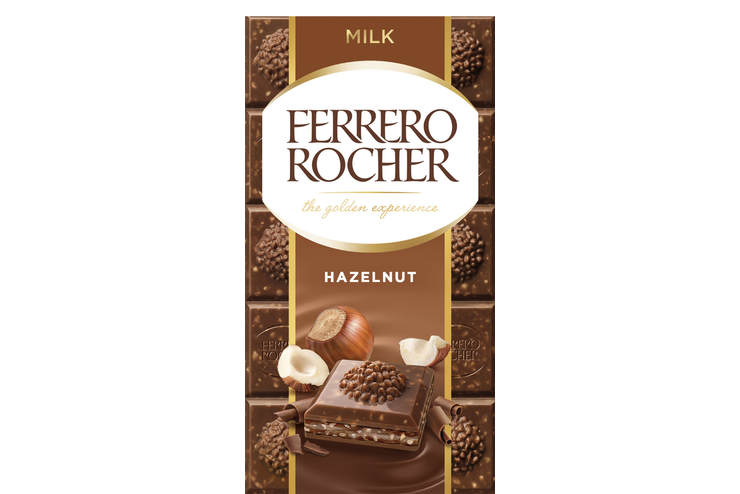 Молочный шоколад «Ferrero Rocher» с фундуком, 90 г Молочный шоколад «Ferrero Rocher» с фундуком, 90 г