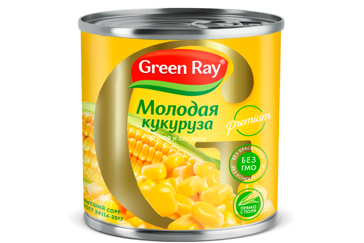 Кукуруза «Green ray» молодая, 425 мл Кукуруза «Green ray» молодая, 425 мл