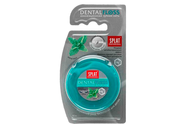 Зубная нить «Splat Professional» DentalFloss с волокнами серебра, 30 м Зубная нить «Splat Professional» DentalFloss с волокнами серебра, 30 м