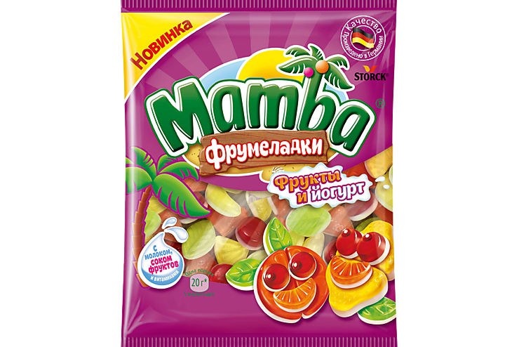 Жевательный мармелад «Mamba» Фрумеладки Фрукты и йогурт, 72 г