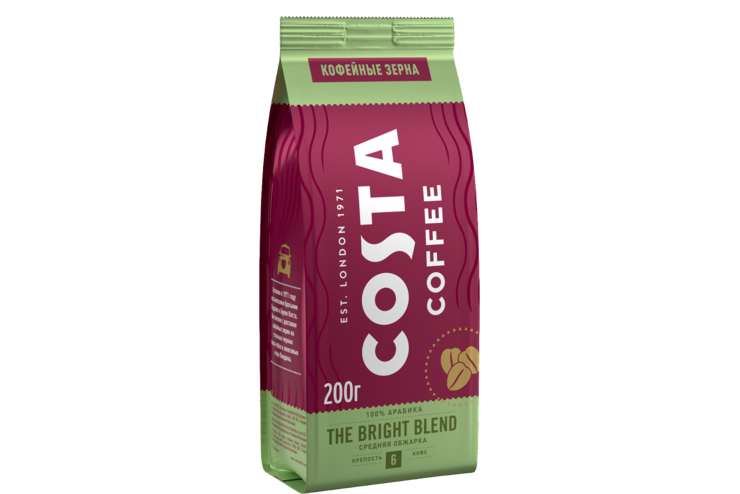 Кофе «Costa coffee» Bright Blend в зернах, 200 г Кофе «Costa coffee» Bright Blend в зернах, 200 г