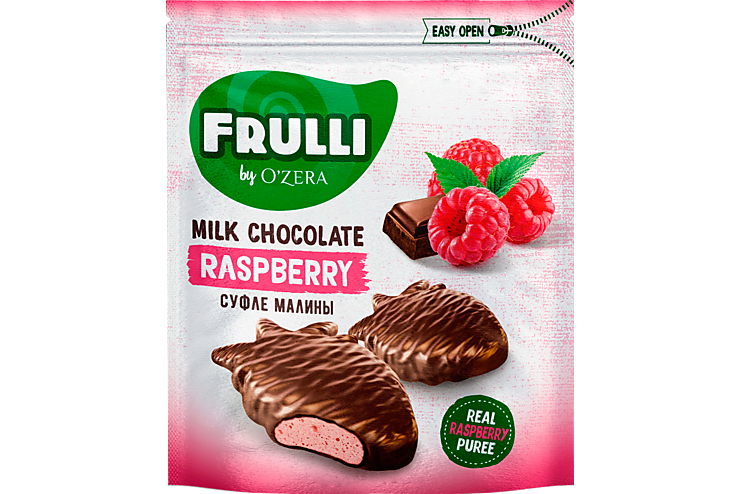 Конфеты «O'Зera» Frulli суфле малины в шоколаде, 125 г