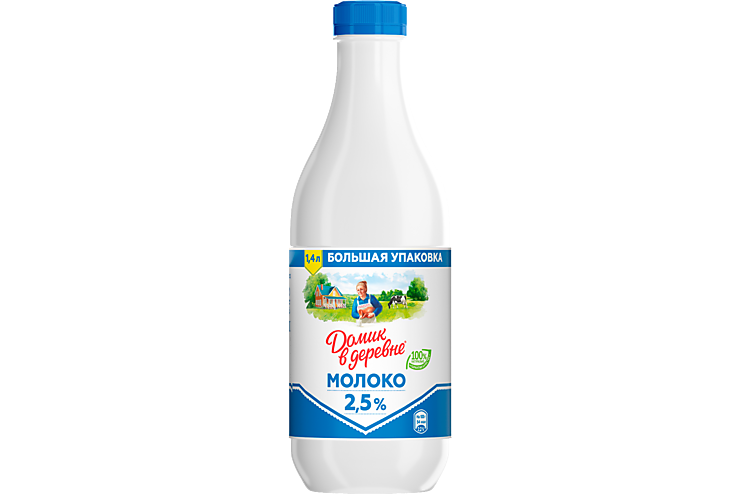 Молоко 2.5% «Домик в деревне», 1,4 л