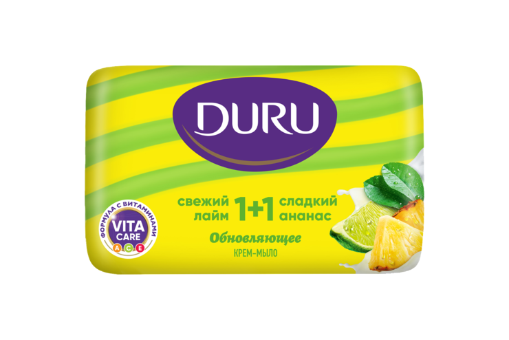 Крем-мыло «Duru» Свежий лайм – сладкий ананас 1+1, 80 г Крем-мыло «Duru» Свежий лайм – сладкий ананас 1+1, 80 г