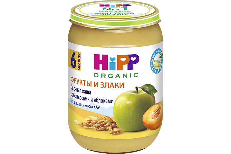 Каша овсяная «Hipp Organic» с абрикосами и яблоками, 190 г
