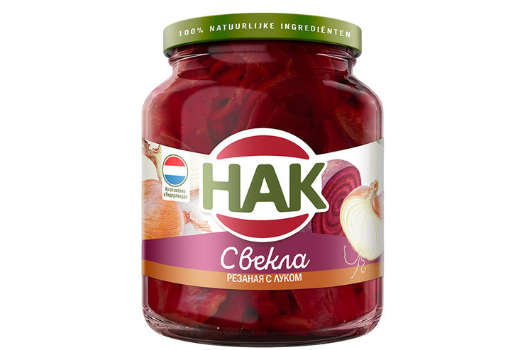 «HAK», свекла резаная с луком, консервированная, 355 г «HAK», свекла резаная с луком, консервированная, 355 г