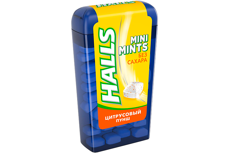 Освежающие конфеты «Halls» Mini Mints Цитрусовый пунш, 12 г