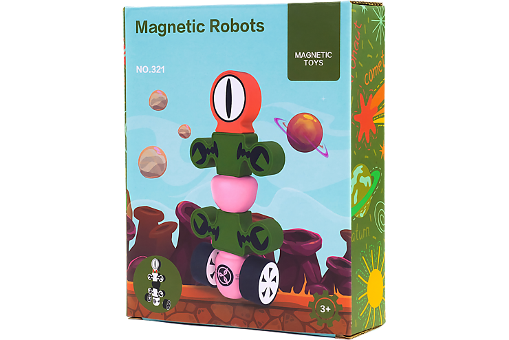 Конструктор магнитный «Magnetic robots» робот на колесах, 7 деталей Арт. 321
