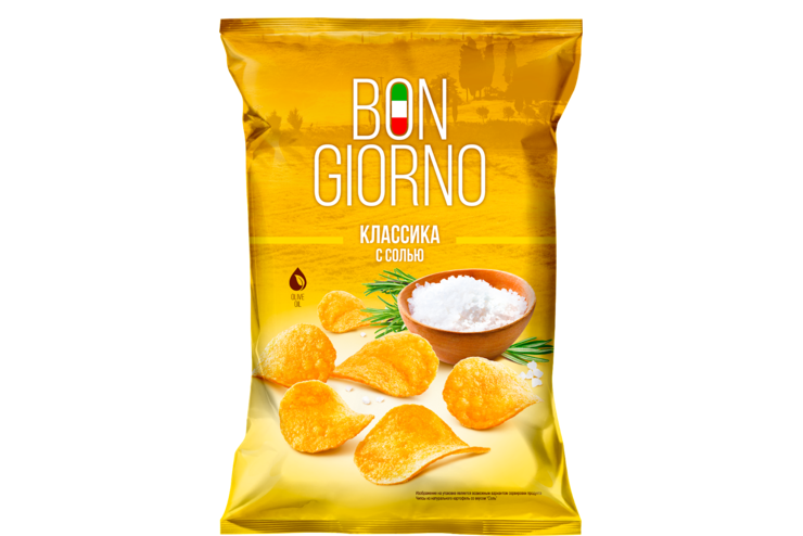 Чипсы «Bon Giorno» классические с солью, 90 г Чипсы «Bon Giorno» классические с солью, 90 г