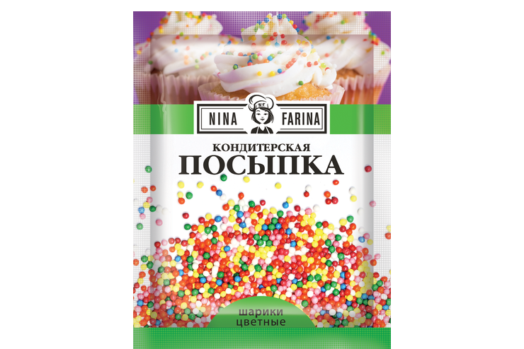 Кондитерская посыпка «Nina Farina» Цветные шарики, 15 г Кондитерская посыпка «Nina Farina» Цветные шарики, 15 г