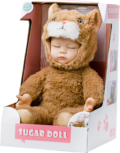 Мягкая игрушка «Sugar Doll» Спящая кукла в костюме медвежонка Арт. 3335(2)