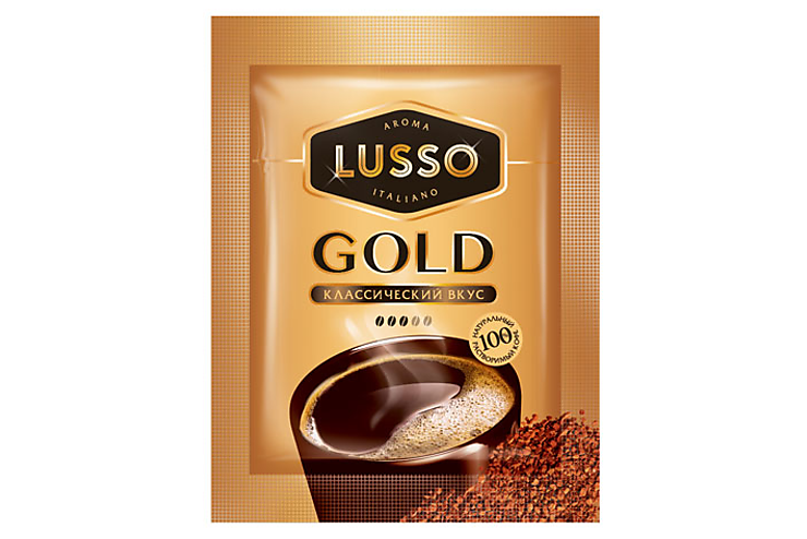 «LUSSO», кофе Gold, растворимый, 2 г