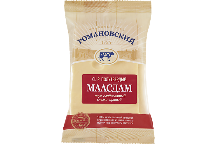 Сыр 45% «Романовский» Маасдам, 180 г