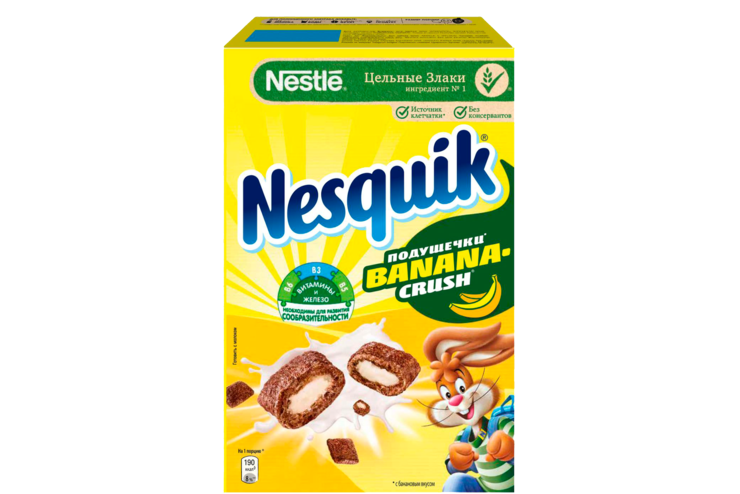 Готовый завтрак «Nesquik» подушечки Banana-crush, 220 г Готовый завтрак «Nesquik» подушечки Banana-crush, 220 г