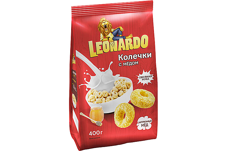 «Leonardo», готовый завтрак «Колечки с мёдом», 400 г