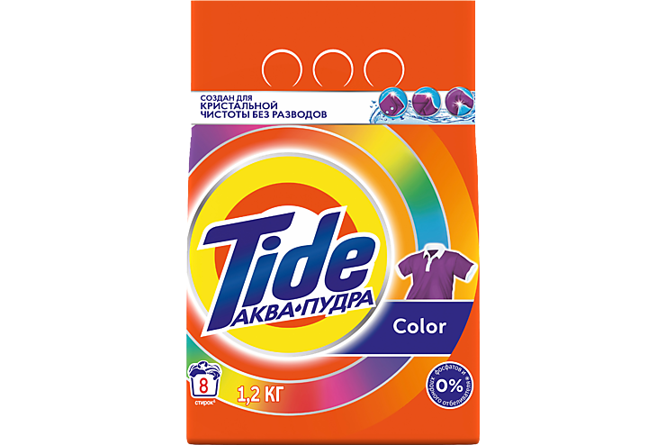 Стиральный порошок «Tide» аква-пудра Color, 1,2 кг