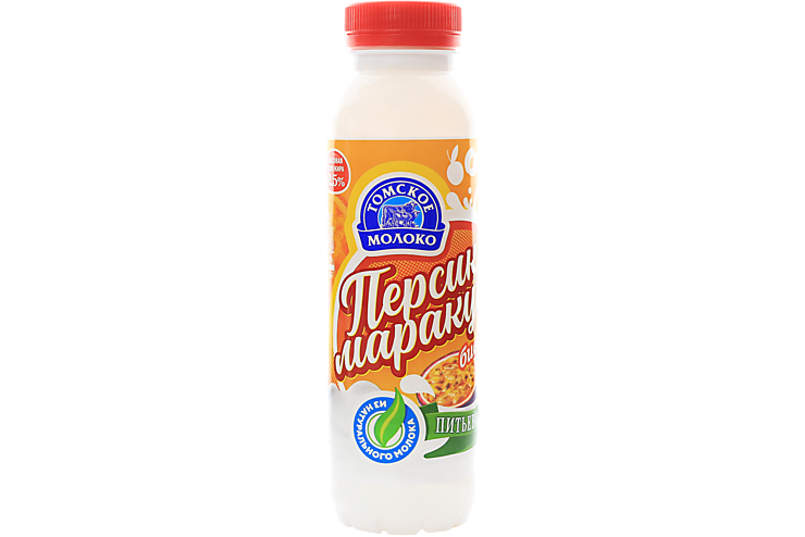 Биойогурт питьевой 2.5% «Томское молоко» Персик-маракуйя, 270 г