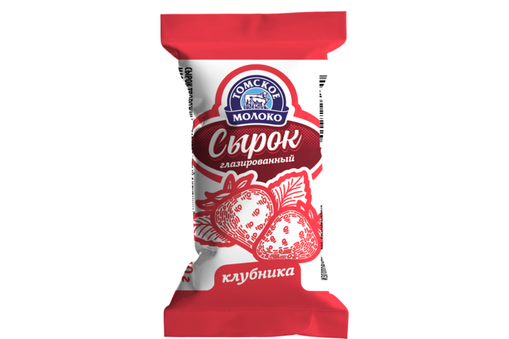 Сырок творожный глазированный 23% «Томское молоко» Клубника, 40 г Сырок творожный глазированный 23% «Томское молоко» Клубника, 40 г