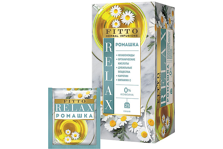 «Fitto», чай травяной Relax. Ромашка, 25 пакетиков, 32,5 г
