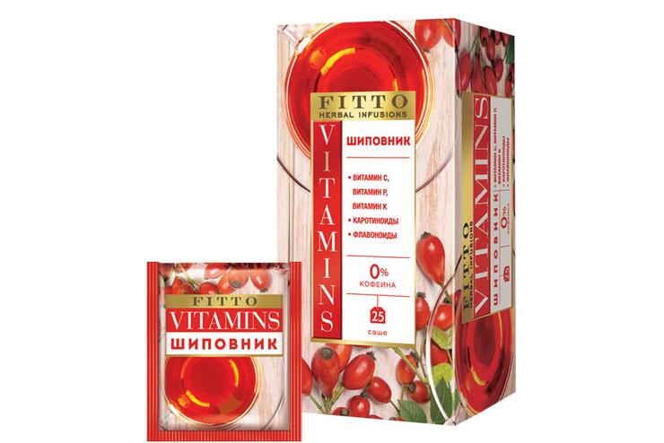 «Fitto», чай травяной Vitamins. Шиповник, 25 пакетиков, 37,5 г