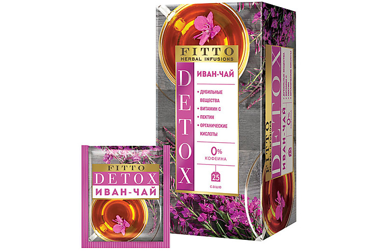 «Fitto», чай травяной Detox Иван-чай, 25 пакетиков, 37,5 г