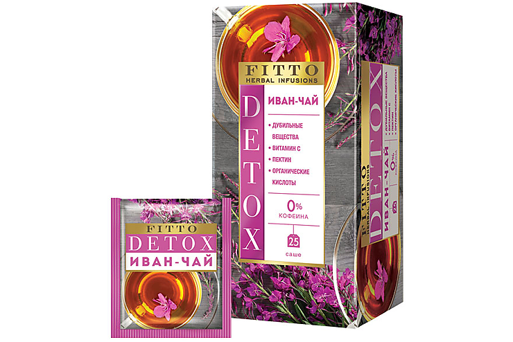 «Fitto», чай травяной Detox Иван-чай, 25 пакетиков, 37,5 г