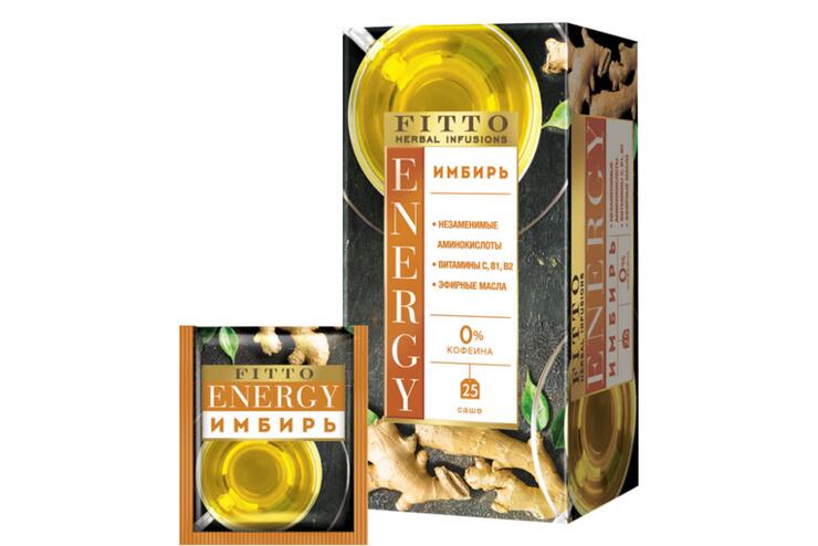 «Fitto», чай травяной ENERGY имбирь, 25 пакетиков, 37,5 г