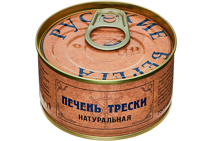 Печень трески «Русские Берега» Натуральная, 120 г