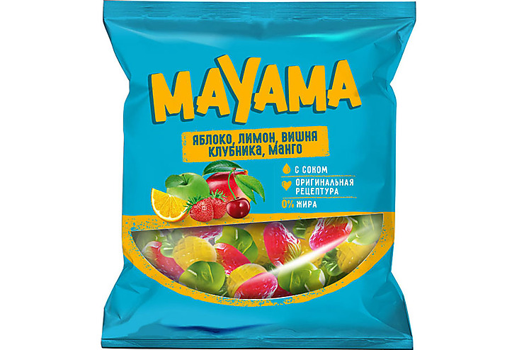 «Mayama», мармелад жевательный со вкусами клубники, яблока, вишни, манго, лимона, 70 г