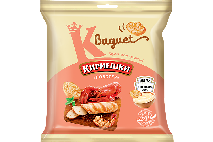 Сухарики «Кириешки Baguet» Лобстер + чесночный соус, 45 г